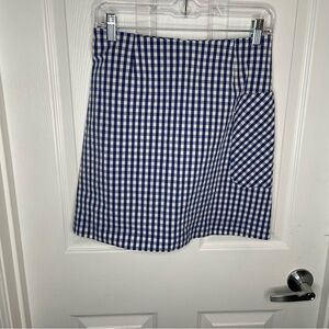 Tory Burch Sport Gingham Plaid Tennis Golf Skirt Blue/White Preppy Academia XS
